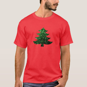 Sparkly Christmas tree green sparkles T-Shirt
