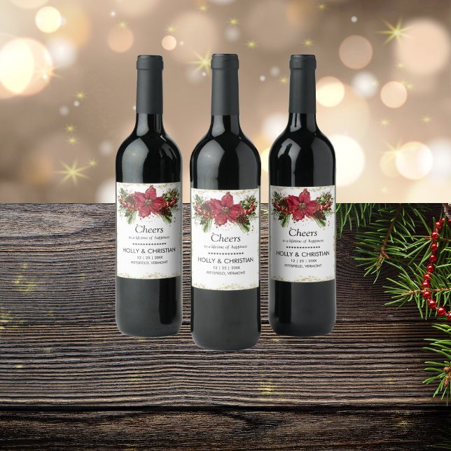 Sparkly Christmas Wine Bottle Labels (Creator Uploaded)