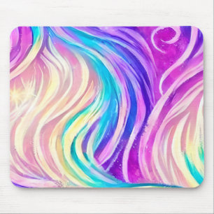 Sparkly Colorful Swirly Pattern Mouse Mat