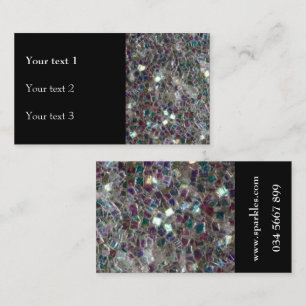 Sparkly colourful silver mosaic and black business card