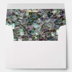 Sparkly colourful silver mosaic envelopes