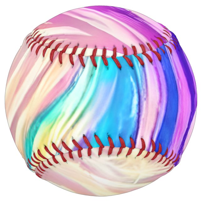 Sparkly Colourful Swirly Pattern Softball (Front)