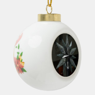 Sparkly Crystal Star Ceramic Ball Ornament
