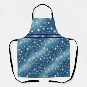 Sparkly Decorative Blue Silver Apron