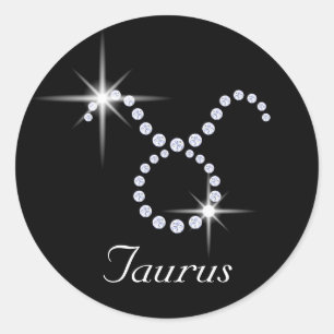 Sparkly Diamond Taurus   Classic Round Sticker