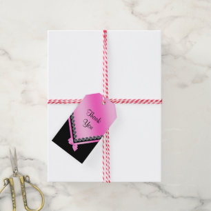 Sparkly Diamonds & Pink Bow 50th Birthday Gift Tags