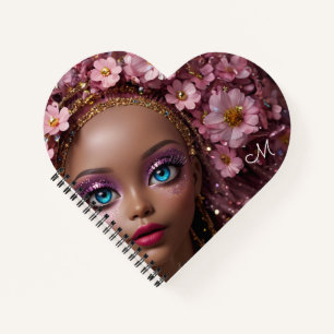 Sparkly Doll Glitter and Flowers Notebook