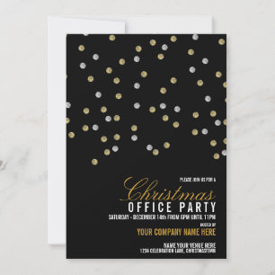 Sparkly Dots Christmas Office Party Invitation