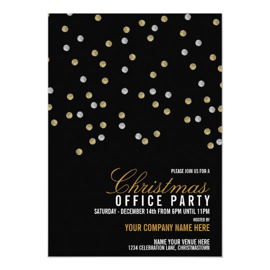 Sparkly Dots Christmas Office Party Invitation