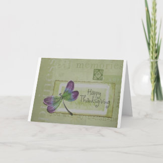 Sparkly Dragonfly Thanksgiving Card