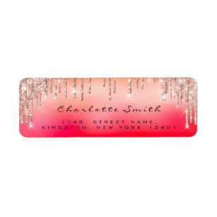 Sparkly Drips Rose rSVP Ombre Red Coral