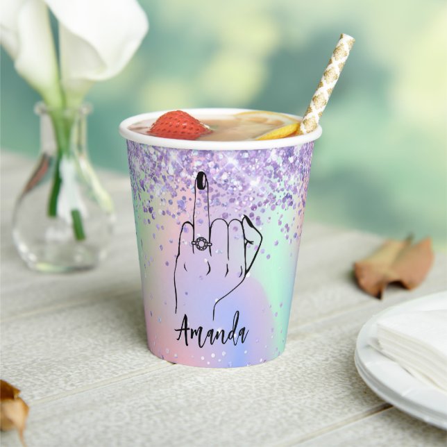 Sparkly Elegant Bridal | Bachelorette Party Ring Paper Cups (Insitu)