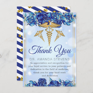 Sparkly Elegant Doctor Nurse Thank You Card
