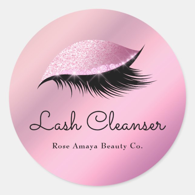 Sparkly Elegant Lilac Custom Lash Cleanser Label (Front)