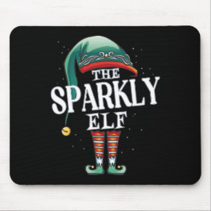 Sparkly Elf Christmas Group Xmas Pajama Party Mouse Mat