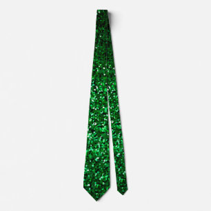 Sparkly Emerald Green Glitter Patterns Wedding Tie