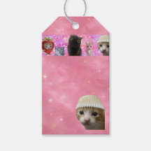 sparkly ethereal meme kitty gift tag