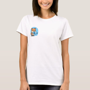 Sparkly-Eyed Shiba with Water Bottle T-Shirt
