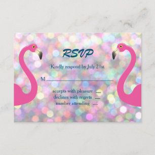 Sparkly Flamingo Wedding RSVP