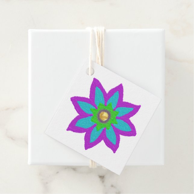 Sparkly flower Eid Favour Tags (In Situ)