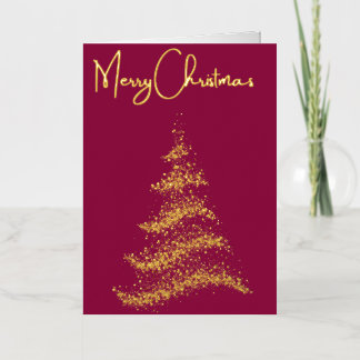 Sparkly Foil Christmas Tree & Foil Merry Christmas Foil Greeting Card