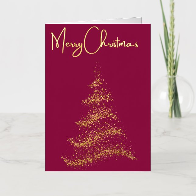 Sparkly Foil Christmas Tree & Foil Merry Christmas Foil Greeting Card (Front)