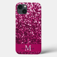  Sparkly Fuchsia|Pink Sequin/Glitter Name 
