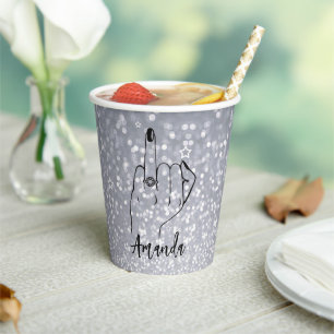 Sparkly Glitter Bridal Bachelorette Party Ring Paper Cups