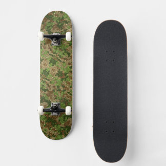 Sparkly Glitter Camouflage Army Green Tomboy Camo Skateboard