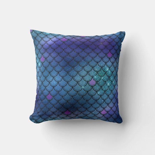 Sparkly Glitter Mermaid Cushion (Front)