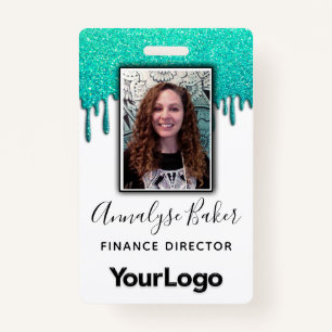 Sparkly Glitter Professional CNA Nurse Photo Name ID Badge