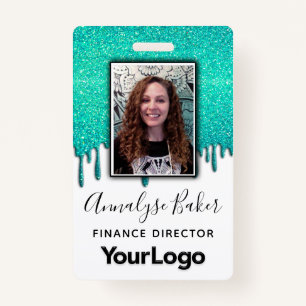 Sparkly Glitter Professional CNA Nurse Photo Name ID Badge