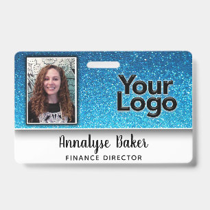 Sparkly Glitter Professional CNA Nurse Photo Name ID Badge