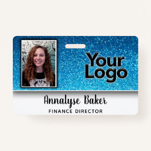 Sparkly Glitter Professional CNA Nurse Photo Name ID Badge