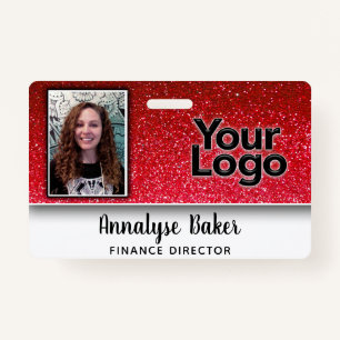 Sparkly Glitter Professional CNA Nurse Photo Name ID Badge