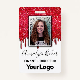 Sparkly Glitter Professional CNA Nurse Photo Name ID Badge