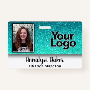 Sparkly Glitter Professional CNA Nurse Photo Name ID Badge