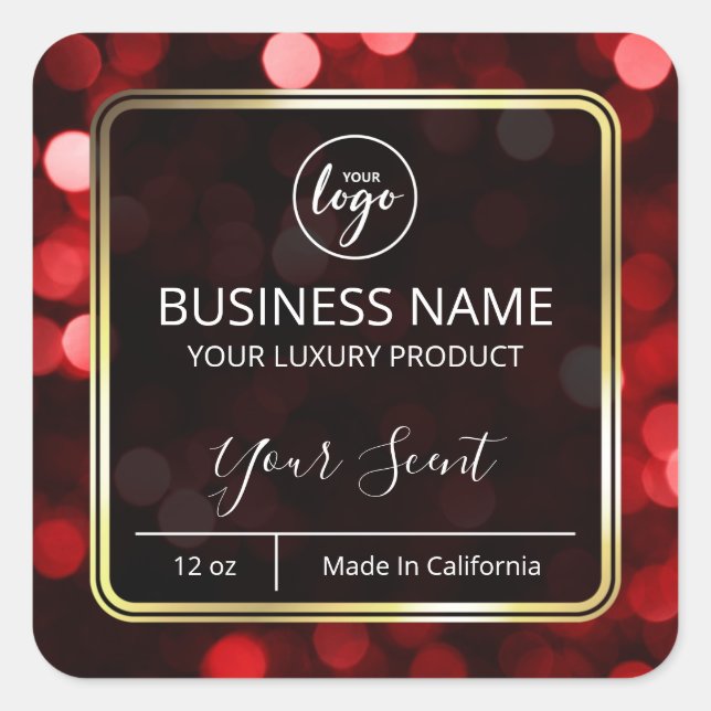 Sparkly Glitter Red And Black Body Butter Labels (Front)