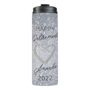 Sparkly Glitter Retirement Gift For Her Thermal Tumbler