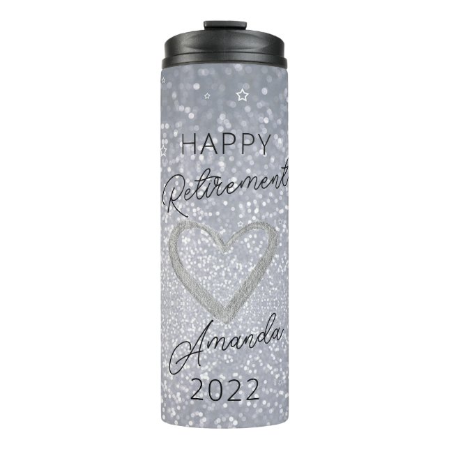 Sparkly Glitter Retirement Gift For Her Thermal Tumbler (Front)