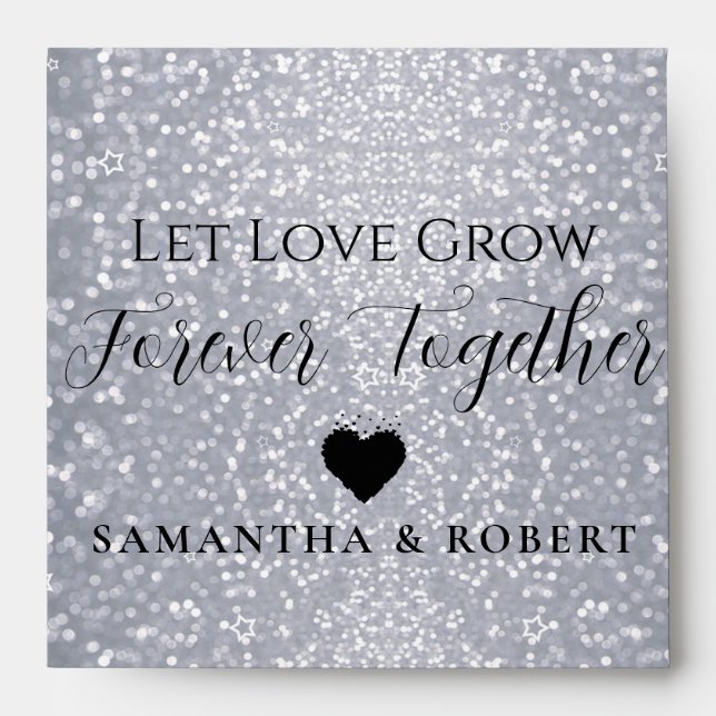 Sparkly Glitter Wedding Bridal Favour Seeds Envelope (Front)