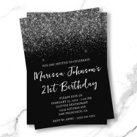 Sparkly Glittery Black 21st Birthday