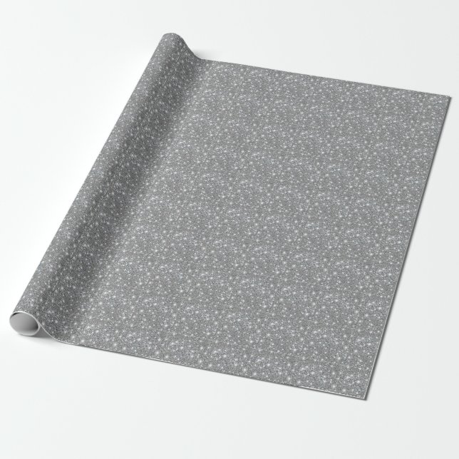 Sparkly Glittery Vibrant Silver Wrapping Paper (Unrolled)