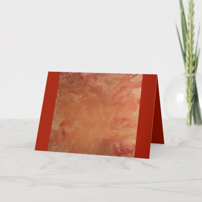 Sparkly gold and red greeting card (Front)