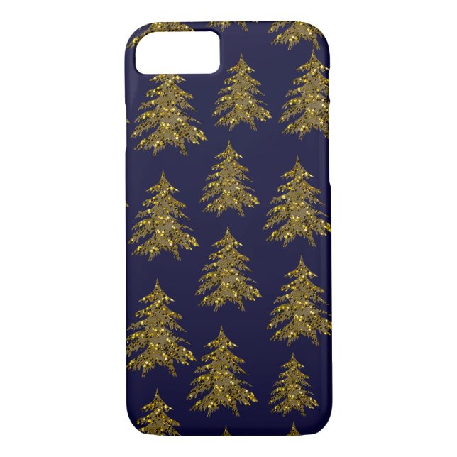 Sparkly gold Christmas tree Case-Mate iPhone Case (Back)