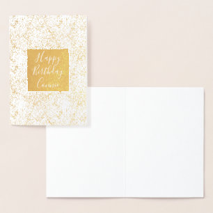 Sparkly Gold Confetti Birthday Foil Card