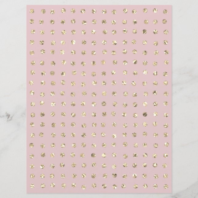 Sparkly Gold Crystal Glitter Dots Scrapbook Paper (Front)