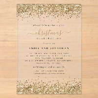 Sparkly Gold Glitter Borders Christmas Party