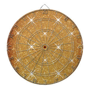 Sparkly gold glitter dartboard design