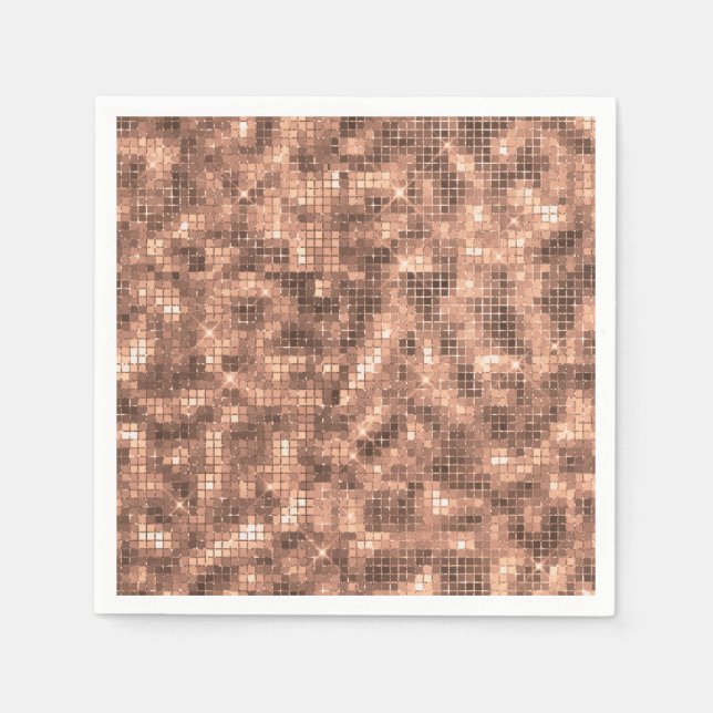 Sparkly Gold Luxury Sparkle Girly Sequins Party Napkin (Front)